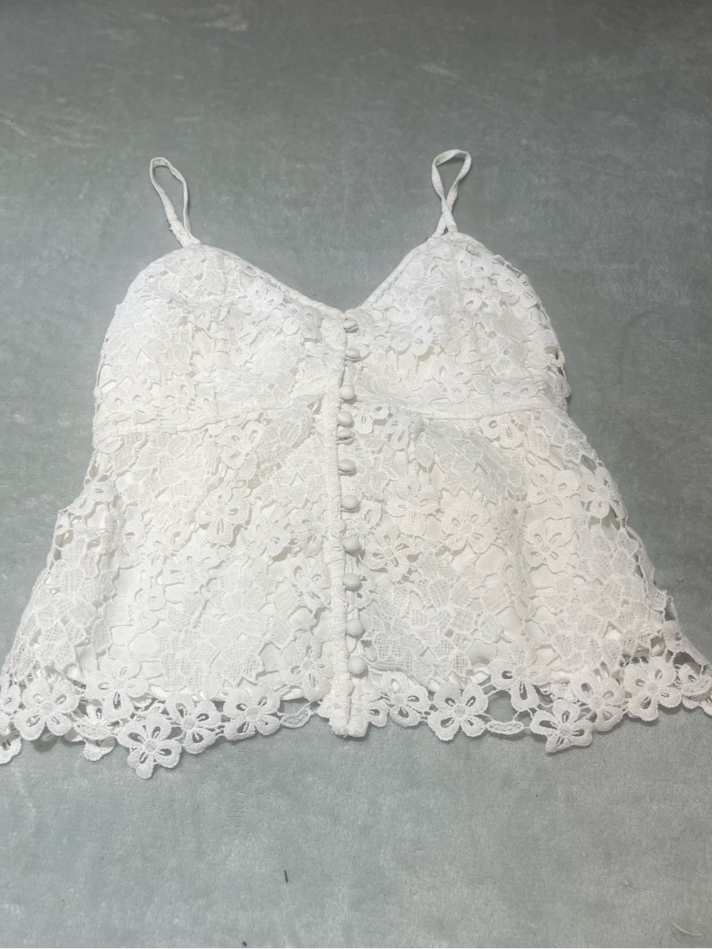 Abercrombie & Fitch White Lace Peplum top
